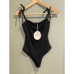 Polly Bodysuit Black Sleeveless Tie Strap Size US 0‎